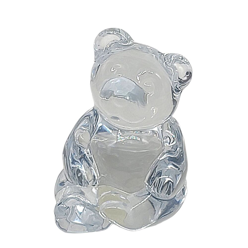 Princess House W Germany Teddy Bear 24% Lead Crystal Au Plomb Paperweight 3.25"